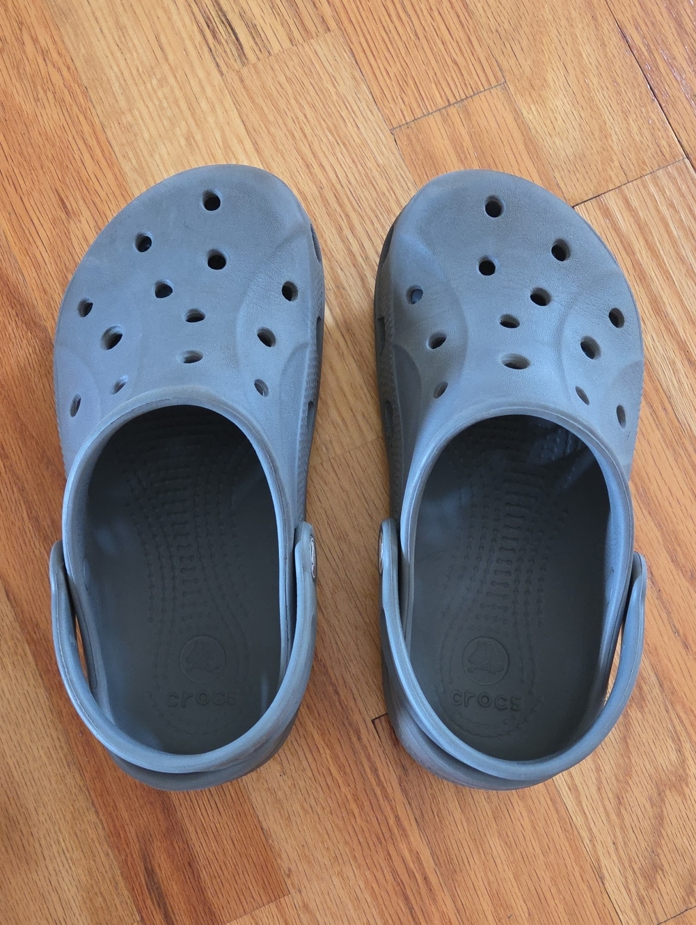 Boys Gray Classic Crocs Size 2